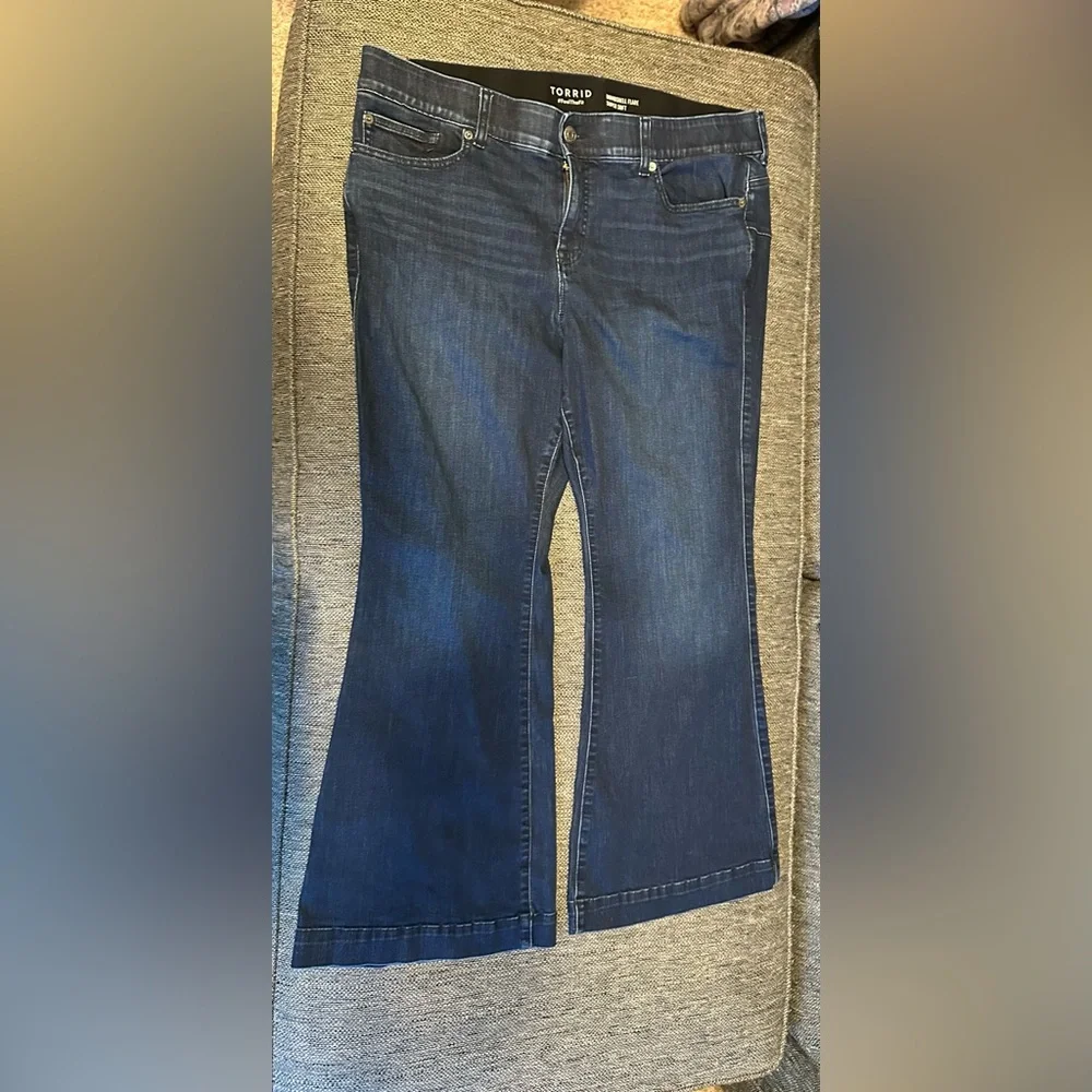 Torrid Dark Blue Flare Jeans - Picture 1 of 5